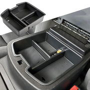 TACOBRO front view of console tray showing organized compartments and easy access