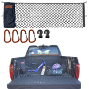 TacoNets front view showing envelope cargo net on Toyota Tundra bed securing gear