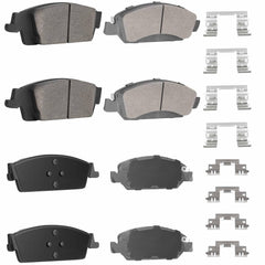 TadaMark front semi-metallic pads packaging showing durable construction benefit