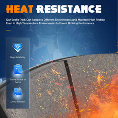 TadaMark rear ceramic pads close-up surface with low-dust advantage