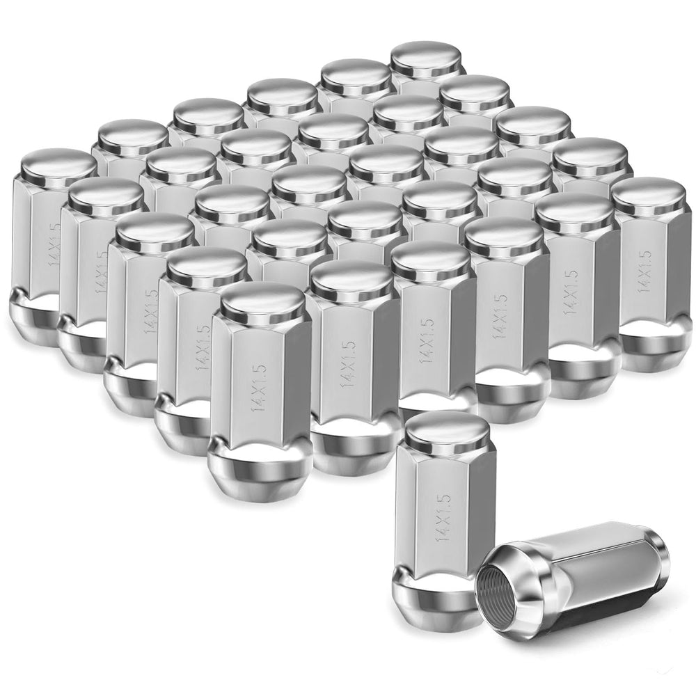 TAGMORE front view 24-piece lug nut set showing chrome finish and full kit benefit