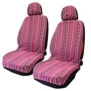 TAGMORE front view showing full pink boho seat covers and protection