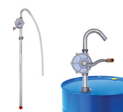 TALFIT drum pump front view showing compact all-aluminum build and portability
