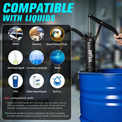 TALFIT pump in use transferring fuel from a 55-gallon drum with control