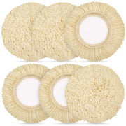 Tallew front view of 6-pack 3-inch wool pads showing compact packaging and benefits