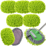 Tallew front view showing five green replacement heads and compact storage benefit
