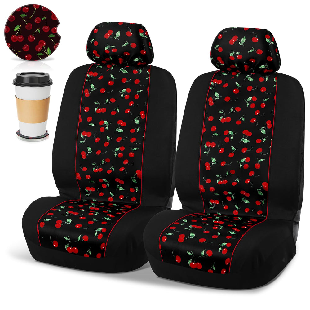 Tallew front seat covers installed showing fresh cherry look and easy protection