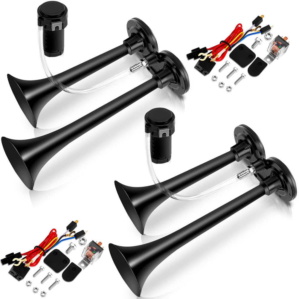 Tallew dual horns front view showing bold design and loud presence