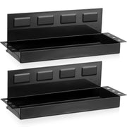 Tandefio front view showing compact black magnetic shelf and tray for easy access