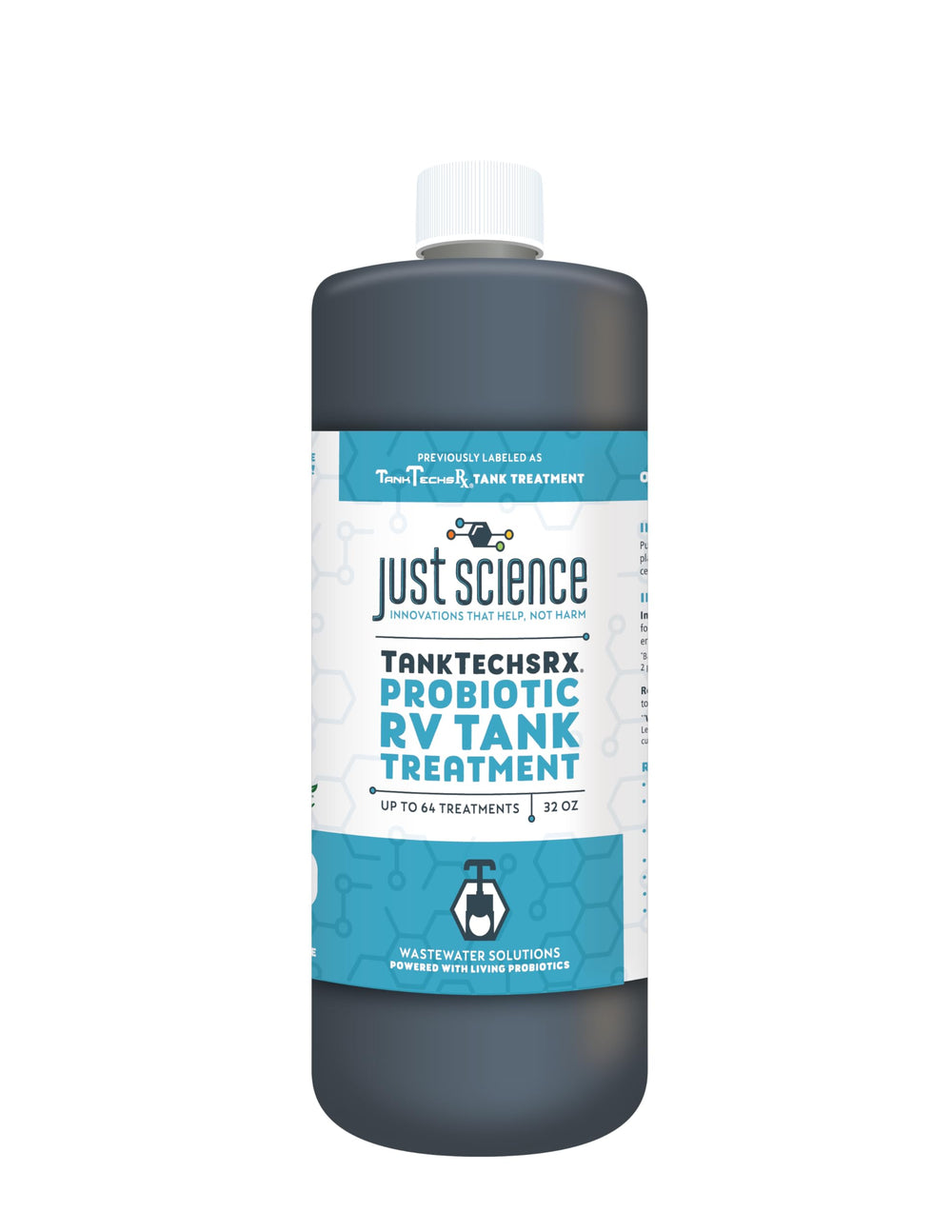 TankTechsRx bottle front 32oz showing label and eco-friendly benefit