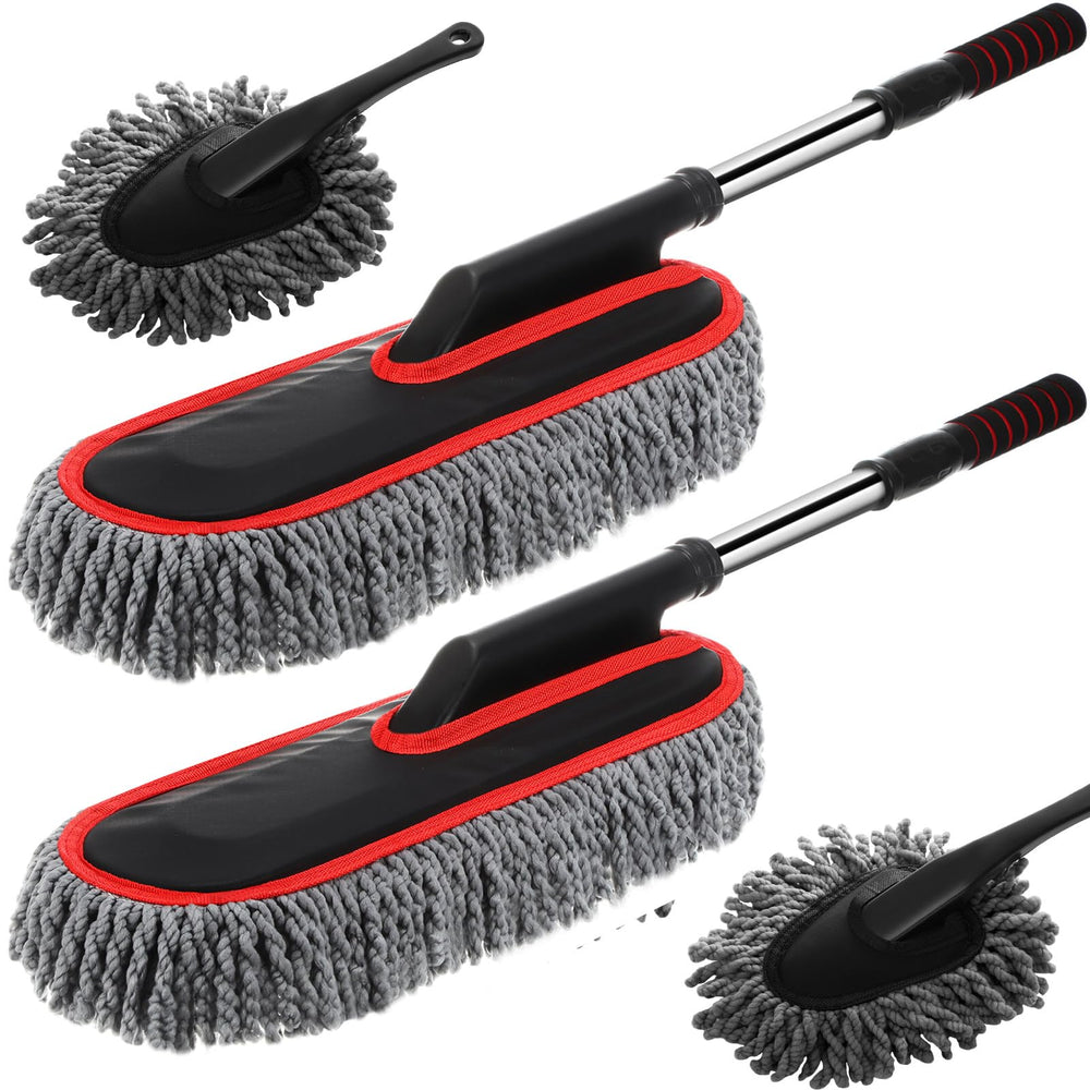 Tanlade front pack showing four gray dusters and red edges, great for quick cleaning