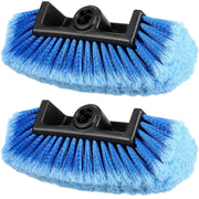 Tanlade front view of two blue brush heads showing secure fit and coverage benefit