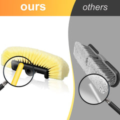 Tanlade brush head mounted on extension pole for easier reach benefit