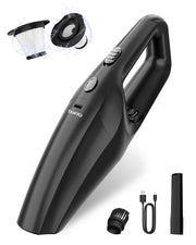 TANYO handheld vacuum front view showing compact design and easy grip benefit