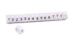 Taylor Cable clip-on wire markers front view showing black numbers and white nylon for quick identification