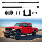 Tecbaba front view of hood lift supports showing fit and finish for simple replacement