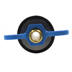 TECHNICAL close-up of blow-thru stem and hose barb for quick hose connection