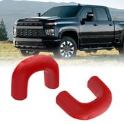 TECHPICCO front view red tow hook cover shows clear styling and protection