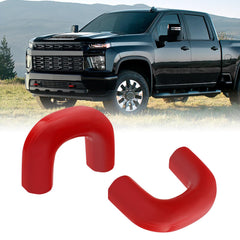 TECHPICCO front view red tow hook cover shows clear styling and protection