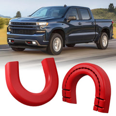 TECHPICCO red tow hook cover front view shows clean finish and protection