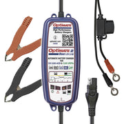 Tecmate Optimate 2 Duo front view showing compact charger benefits