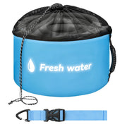 Tecreddy blue front view showing bag branding and reflective lettering for easy ID