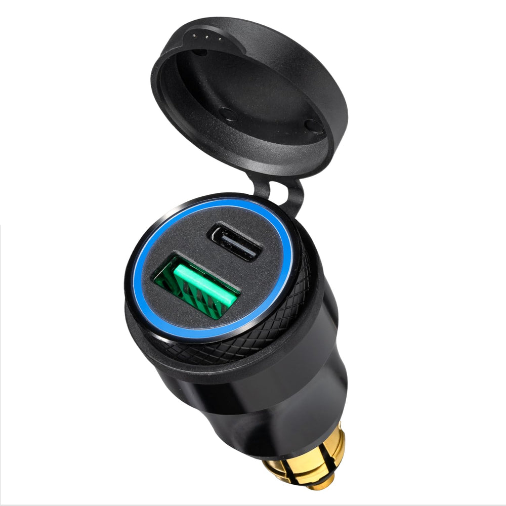 Tecreddy adapter front view showing USB ports and secure mount benefit