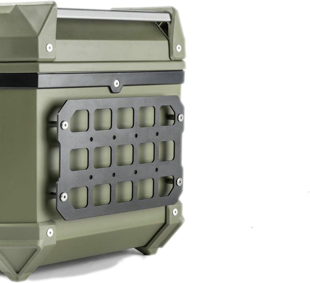 TECTEK medium panel front view showing clean black-coated aluminum and compact size for durable organization