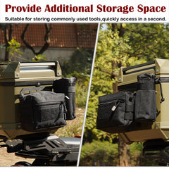 TECTEK medium panel mounted in top case demonstrating quick-access storage and improved organization