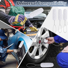 Teenyyou applicator in use spreading tire soap for cleaner rim application