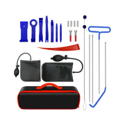 Tekeviss front view of 22-piece kit showing organized tools and bag for quick access