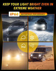 Termitor bright beam pattern vs halogen, illustrating improved road coverage