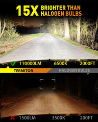Termitor bulb front close-up highlighting LED array for brighter, clearer road view
