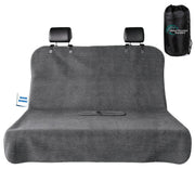 TESFEEL front view rear seat cover showing full bench protection and easy fit