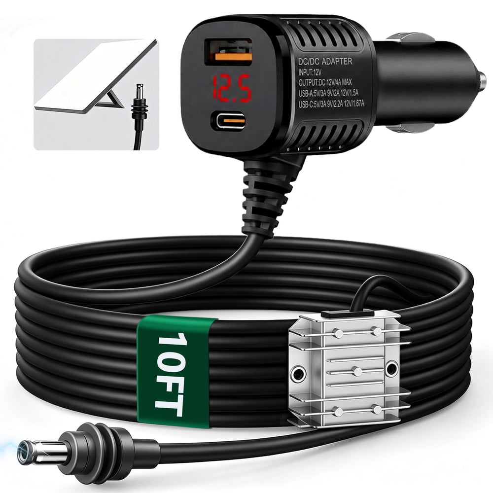 TESKKR adapter front view showing ports and benefit of compact design