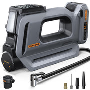 Teslong front view showing compact inflator for fast roadside inflation