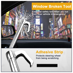 Tevlaphee detail of rubber-covered U-hook protecting steering wheel finish and enhancing grip