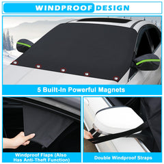 Tevlaphee embedded magnet anchored to hood improving wind resistance and stability