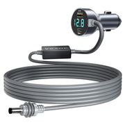 THALASSOTECH adapter front view showing ports and plug, compact car charging benefit