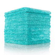 The Rag Company teal towel front view showing plush dual‑pile and soft finish