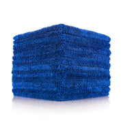 The Rag Company royal blue towel front view showing size and color benefits