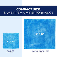 The Rag Company close-up of split microfiber fibers revealing high-density cleaning power