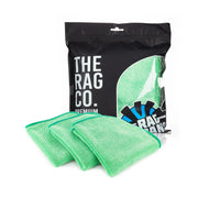 The Rag Company FTW front packaging showing three green towels and product benefit