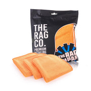 The Rag Company FTW front packaging showing 3-pack orange towels and clear product view