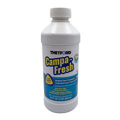 Thetford Campa-Fresh front label showing 32oz bottle and ocean breeze scent for odor control