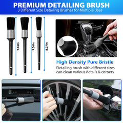 THINKWORK assortment of detailing brushes displayed for precise crevice cleaning