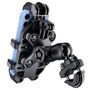 Thlevel front view on handlebar showing secure mount and clear screen visibility