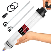 Thorstone front view of 500cc fluid extractor showing clear barrel and scale for accurate transfers