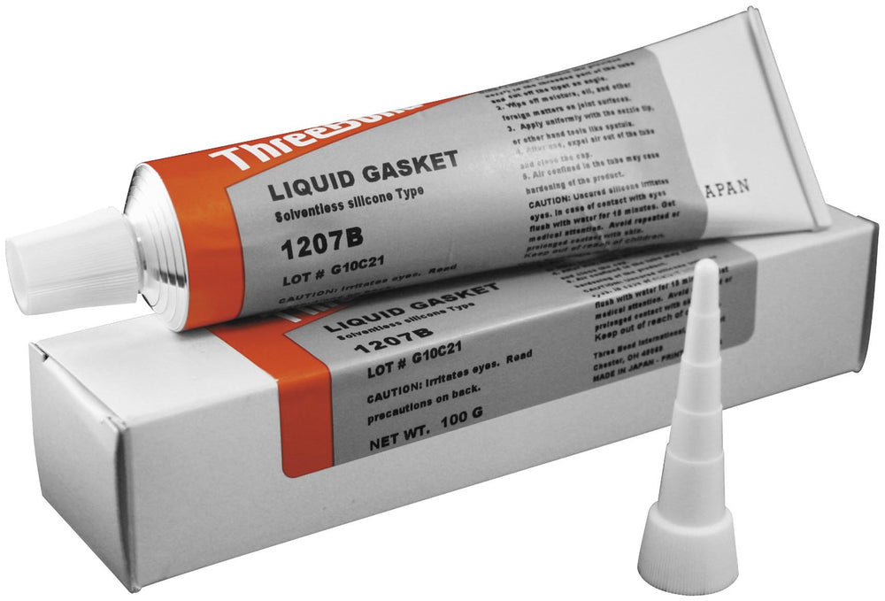 ThreeBond TB1207B tube front view showing label and high-viscosity benefit