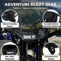 ThrottlePak mounted on dirtbike bars demonstrating stable, bounce-free fit
